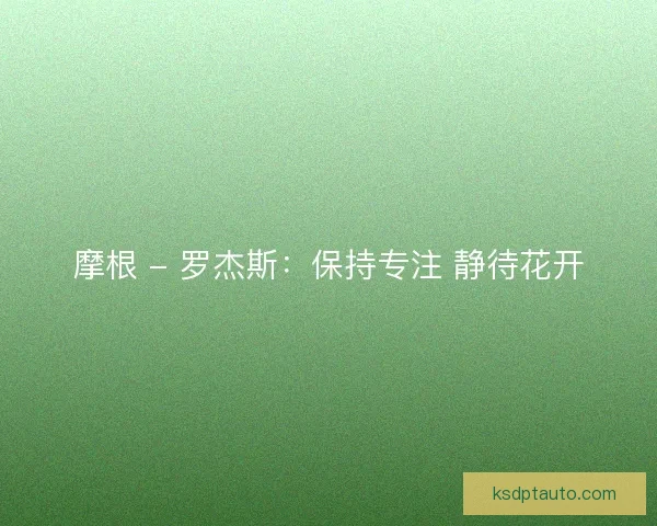 摩根 - 罗杰斯：保持专注 静待花开